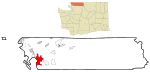 Whatcom County Washington Incorporated and Unincorporated areas Bellingham Highlighted